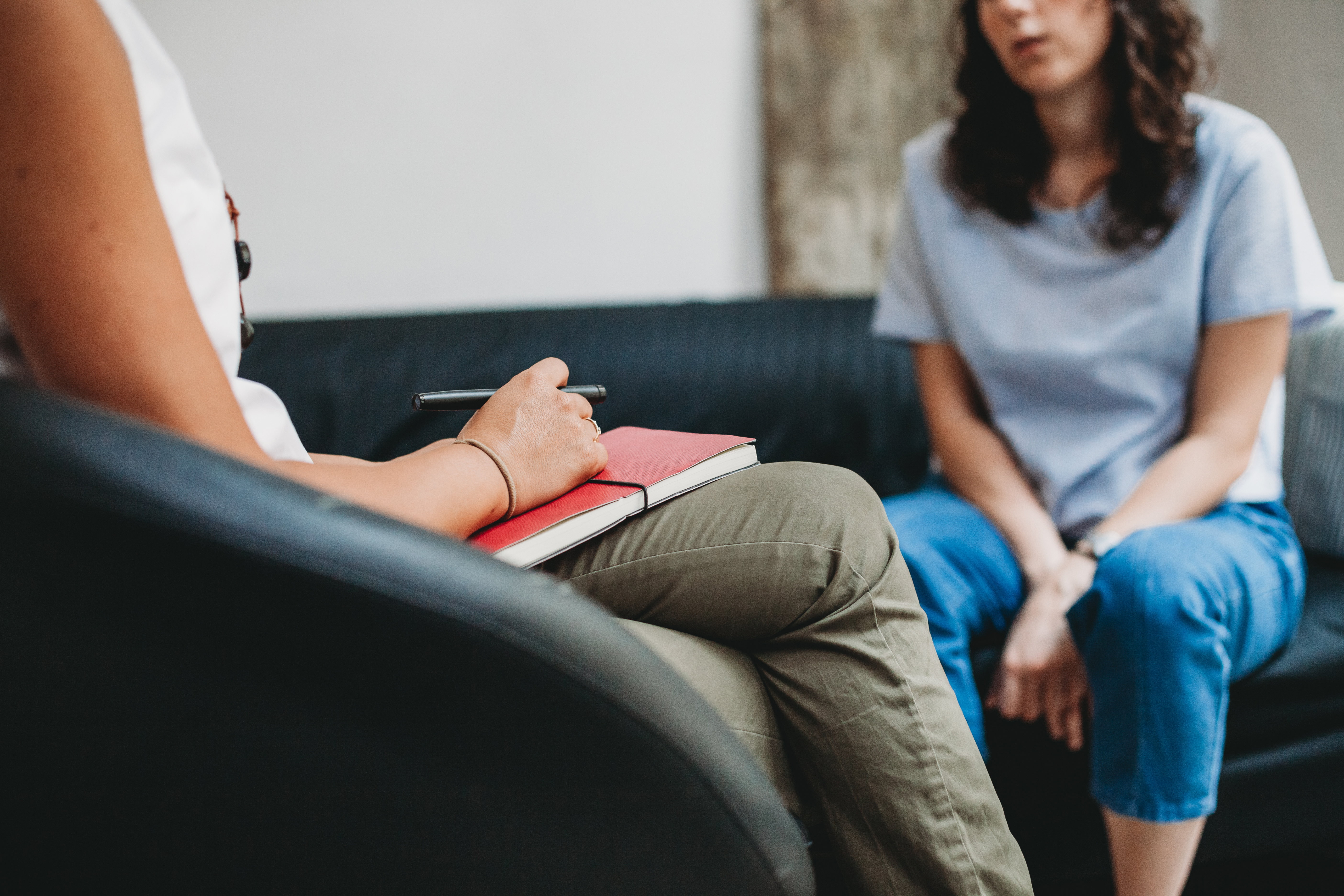 Counselling session with a woman talking to her therapist